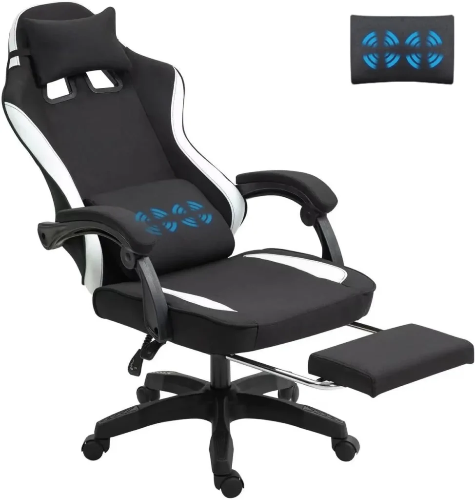 Fabric Massage Gaming Chair, Fabric Ergonomic Computer Chair